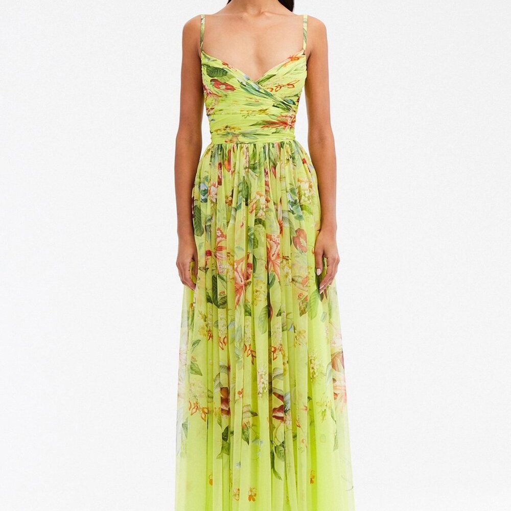 JardinVue Chiffon Floral Sleeveless Maxi Dress Small